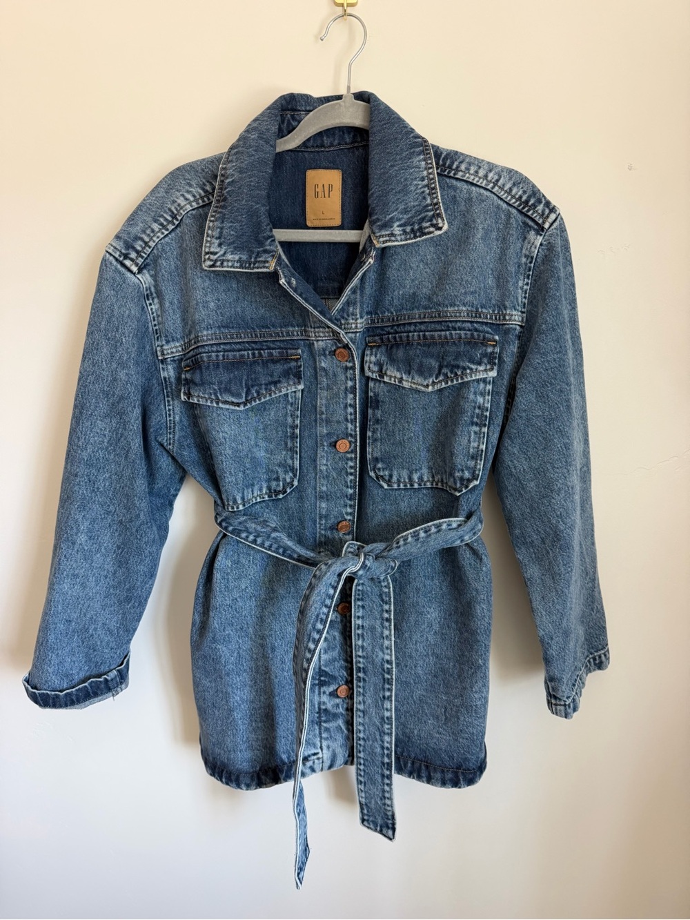 GAP Blue Denim Belted Jean Jacket